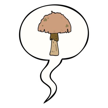 karikatür mantar ve konuşma balonu