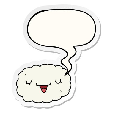 karikatür bulut ve konuşma balonu etiket