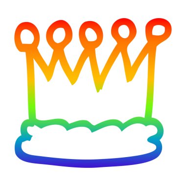 gökkuşağı gradyan çizgi çizim karikatür altın taç