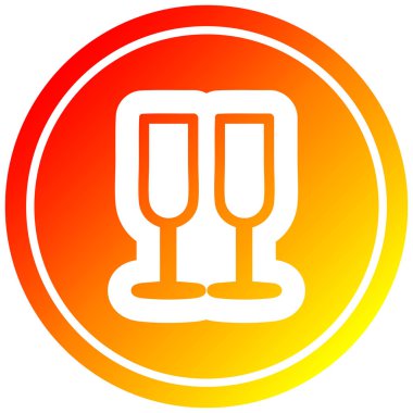 sıcak degrade spektrumda şampanya bardakları dairesel