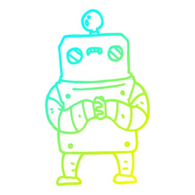 soğuk degrade çizgi çizim karikatür robot