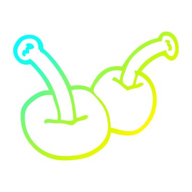 soğuk degrade çizgi çizim karikatür kiraz