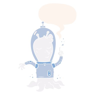 retro tarzında karikatür yabancı ve konuşma balonu