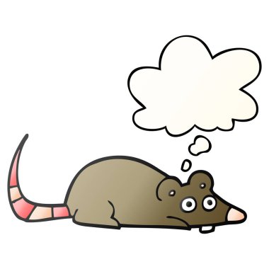 çizgi film fare ve pürüzsüz degrade tarzında düşünce balonu