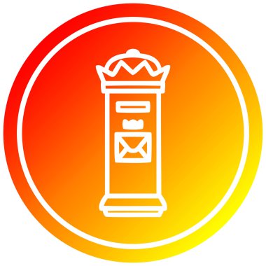 Sıcak degrade spektrumda İngiliz posta kutusu dairesel