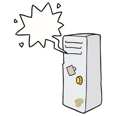 karikatür dolap ve konuşma balonu