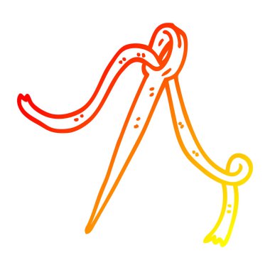 sıcak degrade çizgi çizim karikatür iğne ve iplik