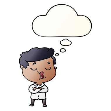 çizgi film adam konuşma ve pürüzsüz degrade tarzında kabarcık düşünce