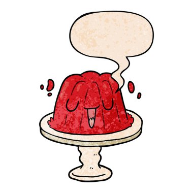 retro textu plaka sallanan ve konuşma balonu karikatür jöle