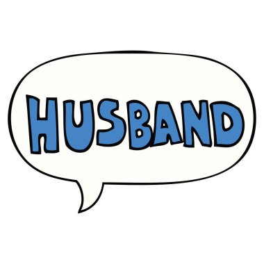 karikatür kelime koca ve konuşma balonu