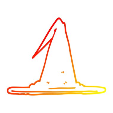 sıcak degrade çizgi çizim karikatür cadı şapka