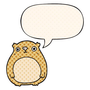 çizgi roman tarzında çizgi film ayısı ve konuşma balonu