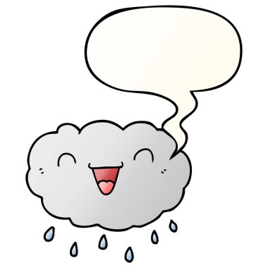 mutlu karikatür bulut ve konuşma balonu pürüzsüz degrade tarzında