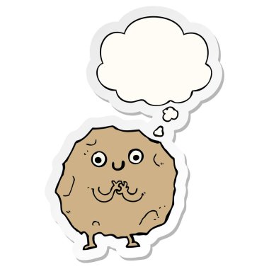 çizgi film rock karakteri ve baskılı bir etiket olarak kabarcık düşünce