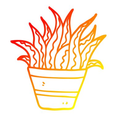 sıcak degrade çizgi çizim karikatür bitki