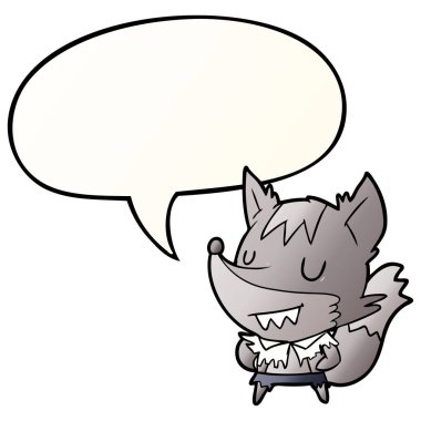 çizgi film halloween kurt adam ve konuşma balonu pürüzsüz degrade 