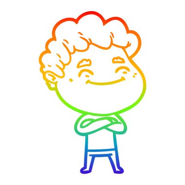 adam degrade karikatür gökkuşağı çizgi çizim