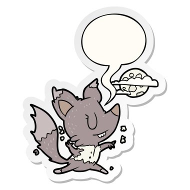 karikatür halloween werewolf ay ışığı ve konuşma bubb değişen