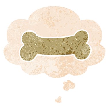 retro doku çizgi film illüstrasyon çizim ve düşünce balonu