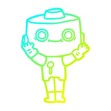 soğuk degrade çizgi çizim karikatür robot