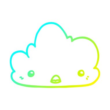 soğuk degrade çizgi çizim sevimli karikatür bulut