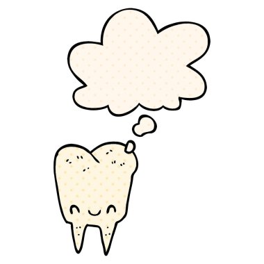 çizgi film dişi ve çizgi roman tarzında düşünce balonu