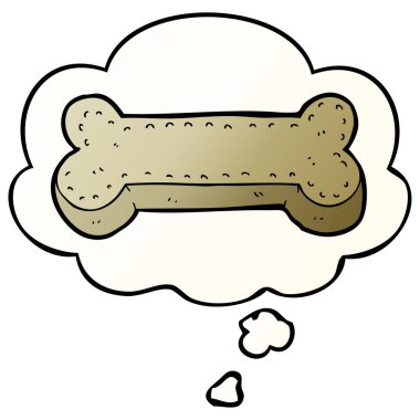 karikatür köpek bisküvi ve pürüzsüz degrade tarzında kabarcık düşünce