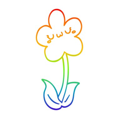 gökkuşağı degrade çizgi çizim karikatür çiçek