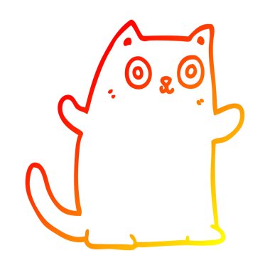 sıcak degrade çizgi çizim karikatür kedi