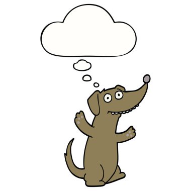karikatür köpek ve düşünce balonu