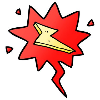 düzgün degrade tarzında karikatür yıldırım ve konuşma balonu