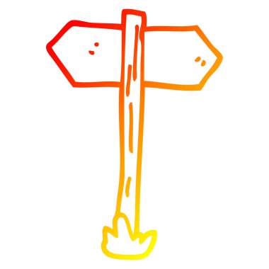 sıcak degrade çizgi çizim karikatür boyalı yön işareti mesajları