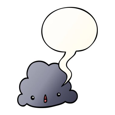 düzgün degrade tarzında karikatür bulut ve konuşma balonu