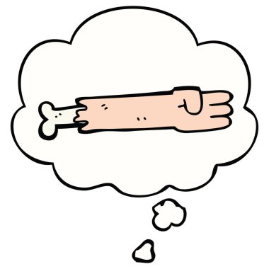 karikatür zombi kolu ve düşünce balonu