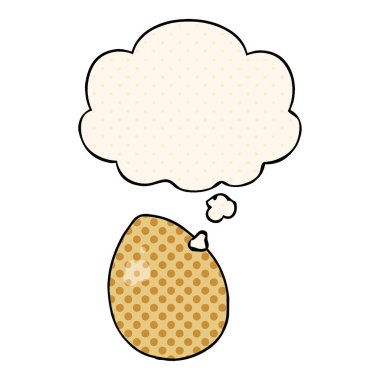 çizgi film yumurtası ve çizgi roman tarzında düşünce balonu