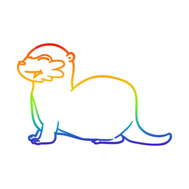 gökkuşağı gradyan çizgi çizim gülme su samuru karikatür