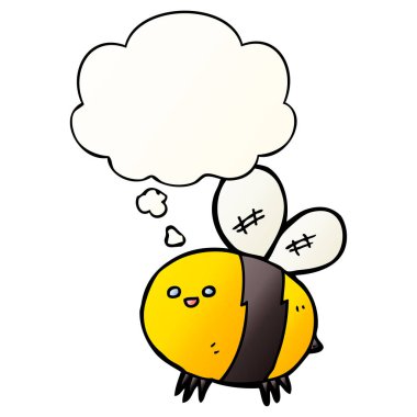 çizgi film arı ve pürüzsüz degrade tarzında düşünce balonu