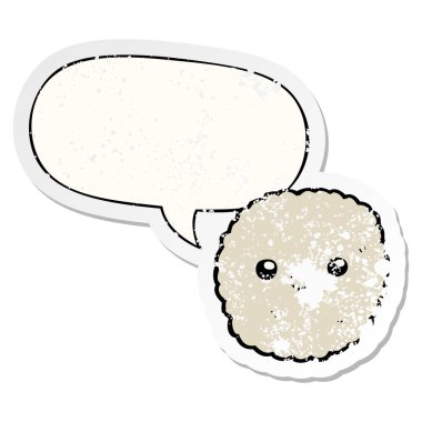 karikatür bisküvi ve konuşma balonu sıkıntılı etiket