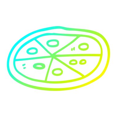 soğuk degrade çizgi çizim karikatür pizza