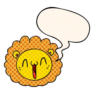 çizgi film aslan yüz ve çizgi roman tarzında konuşma balonu