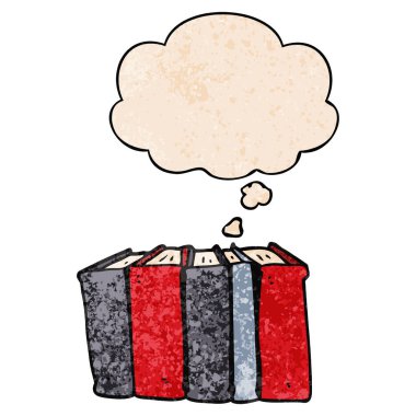 çizgi film kitapları ve grunge doku desen tarzında düşünce balonu