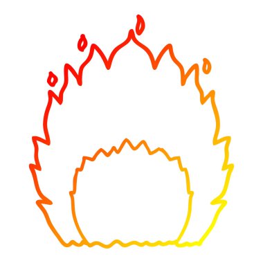 sıcak degrade çizgi çizim karikatür yangın