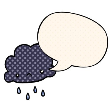 çizgi roman tarzında karikatür fırtına bulut ve konuşma balonu
