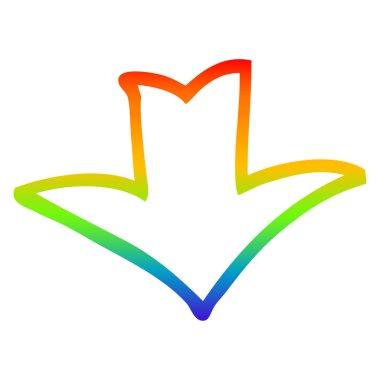 gökkuşağı gradyan çizgi çizim karikatür ok sembolü