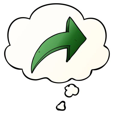 çizgi film işaret ok ve pürüzsüz degrade sty düşünce balonu