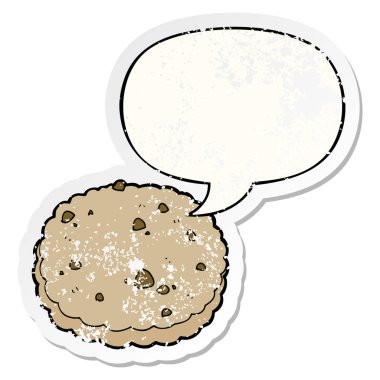 karikatür bisküvi ve konuşma balonu sıkıntılı etiket