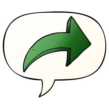 düzgün degrade stil çizgi film işaret ok ve konuşma balonu