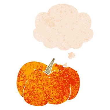 karikatür kabak kabak ve retro dokulu stil de kabarcık düşünce