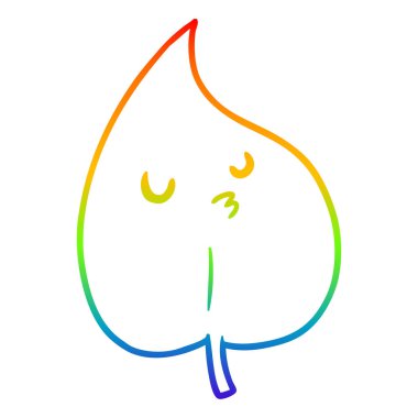 gökkuşağı degrade çizgi çizim karikatür sonbahar yaprağı