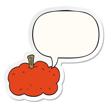 karikatür kabak ve konuşma balonu etiket